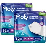 Moly Yatak Koruyucu Örtü 60 x 90 cm Yumuşak Dokulu Emici Özellikli 60'lı Paket