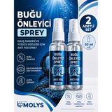 MOLYS Anti Fog Sprey 50 ml x 2 - Dalış Maskesi ve Yüzücü Gözlüğü Buğu Önleyici - Alcohol Free