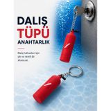 MOLYS DALIŞ TÜPÜ ANAHTARLIK, DALIŞ BAYRAĞI TEMALI, MİNYATÜR DALIŞ TÜPÜ, SİLİKON ANAHTARLIK, Kırmızı