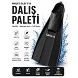 MOLYS EASY FIN DALIŞ PALETİ (Yüzücü Paleti) – Güçlü İtiş, Hafif ve Konforlu Kullanım (Siyah, S 36-37)