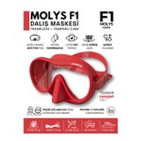 MOLYS F1 PRO DALIŞ MASKESİ + ANTI FOG (BUĞU ÖNLEYİCİ FİLM), Ateş Kırmızısı
