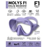 MOLYS F1 PRO DALIŞ MASKESİ + ANTI FOG (BUĞU ÖNLEYİCİ FİLM) PASTEL LİLA
