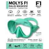MOLYS F1 PRO DALIŞ MASKESİ + ANTI FOG (BUĞU ÖNLEYİCİ FİLM) TROPİK TURKUAZ