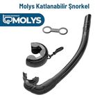MOLYS FLEX FOLD KATLANABİLİR ŞNORKEL – Hafif, Taşınabilir ve Konforlu Kullanım Yer Kaplamaz (Gece Siyahı)