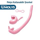 MOLYS FLEX FOLD KATLANABİLİR ŞNORKEL – Hafif, Taşınabilir ve Konforlu Kullanım Yer Kaplamaz (Mercan Pembe)