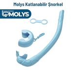 MOLYS FLEX FOLD KATLANABİLİR ŞNORKEL – Hafif, Taşınabilir ve Konforlu Kullanım Yer Kaplamaz (Safir Mavi)