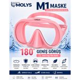 MOLYS M1 DALIŞ MASKESİ + ANTI FOG (BUĞU ÖNLEYİCİ FİLM) (Mercan Pembe)