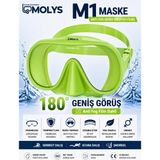 Molys M1 Dalış Maskesi + Antı Fog (Buğu Önleyici Film) - Yeşil