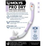 MOLYS PRO FULL DRY ŞNORKEL TAM KURU PROFESYONEL DALIŞ ŞNORKELİ, Kristal/Lila