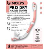 MOLYS PRO FULL DRY ŞNORKEL TAM KURU PROFESYONEL DALIŞ ŞNORKELİ, Kristal/Pembe