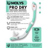 MOLYS PRO FULL DRY ŞNORKEL TAM KURU PROFESYONEL DALIŞ ŞNORKELİ, Kristal/Turkuaz