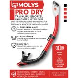 MOLYS PRO FULL DRY ŞNORKEL TAM KURU PROFESYONEL DALIŞ ŞNORKELİ, Siyah/Kırmızı