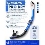 MOLYS PRO FULL DRY ŞNORKEL TAM KURU PROFESYONEL DALIŞ ŞNORKELİ, Siyah/Lacivert