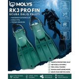 MOLYS RK3 PRO FIN SCUBA DALIŞ PALETİ, Askeri Yeşil, M-ML / 36-42