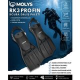 MOLYS RK3 PRO FIN SCUBA DALIŞ PALETİ, Gece Siyahı, L-XL / 43-46