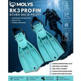 MOLYS RK3 PRO FIN SCUBA DALIŞ PALETİ, Tropik Turkuaz, XS-S / 35-38