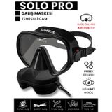 Molys Solo Pro Dalış Maskesi + Maske Kutusu + Antı Fog (Buğu Önleyici Film) - Siyah