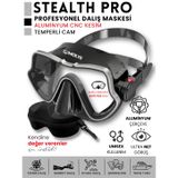 Molys Stealth Pro Alüminyum Dalış Maskesi + Antı Fog (Buğu Önleyici Film) + Eva Koruyucu Taşıma Kutusu - Platin