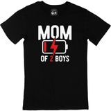 Mom Of 2 Boys Erkek Annesi Siyah Tişört; L