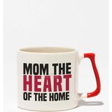 Mom The Heart Of The Home Anneler Günü Doğum Günü Hediye Baskılı Kırmızı Kulplu Modern Seramik Kupa