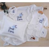 Momand Design 6 Lı Set Erkek Bebek Isimli Müslin Hastane Çıkışı - 02S-Bej - 0 - 3 Ay