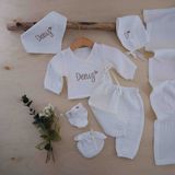 Momand Design 6 Lı Set Erkek Bebek Müslin Hastene Çıkışı - 001 Kırık Beyaz - 0 - 3 Ay