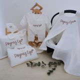 Momand Design Isimli Müslin Hastane Çıkışı Erkek Bebek Full Set - 0 - 1 Ay - 001 Kırık Beyaz
