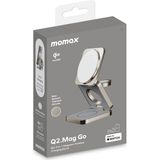 Momax Q2.mag 3in1 Katlanabilir Qi2 15W Manyetik Kablosuz Şarj Standı - Gri