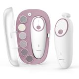 Momcozy Bebek tırnak törpüsü elektrikli, şarj edilebilir bebek tırnak makası, gece lambalı nazik bebek tırnak makası, elektrik, 7 taşlama kafası yedek pedleri, pembe