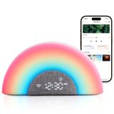 Momcozy DreamSync™ Bebek Ses Makinesi, Gece Lambası, APP Kontrollü Bebek Uyku Eğitmeni, Rutin Oluşturucu, 34 Yatıştırıcı Sesli Beyaz Gürültü Makinesi, Uyandırma Işığı Gündoğumu Çalar Saat, Kablosuz