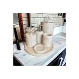 MOMENTO Mermer banyo seti bej 7”li Momento Design