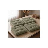 MoMMe KADİFE YER MİNDERİ SU YOLU KADİFE KARE YER KOLTUK MİNDERİ BÜYÜK SANDALYE MİNDERİ BALKON MİNDERİ 55*55 CM YEŞİL 4 ADET
