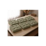 MoMMe KADİFE YER MİNDERİ SU YOLU KADİFE KARE YER KOLTUK MİNDERİ BÜYÜK SANDALYE MİNDERİ BALKON MİNDERİ 55*55 CM YEŞİL 6 ADET