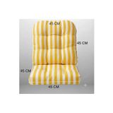 MoMMe SANDALYE MİNDERİ DUCK KETEN KUMAŞ DUCK BEZİ DIŞ MEKAN SU GEÇİRMEZ SU İTİCİ ÖZELLİKLİ RATTAN MİNDERİ BAMBU SANDALYE MİNDERİ OTURUM 45*45 CM SIRT 45*45 CM SARI ÇİZGİLİ BAĞCIKLI