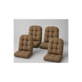 MoMMe SANDALYE MİNDERİ DUCK KETEN KUMAŞ DUCK BEZİ DIŞ MEKAN SU GEÇİRMEZ SU İTİCİ ÖZELLİKLİ RATTAN MİNDERİ BAMBU SANDALYE MİNDERİ OTURUM 45*45 CM SIRT 45*45 CM SÜTLÜ KAHVE 4 ADET