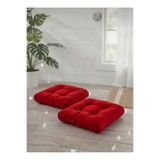 MoMMe SANDALYE MİNDERİ SALINCAK MİNDER İKİLİ MİNDER 45*45 CM OVAL 2 ADET KIRMIZI