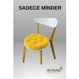 MoMMe Sandalye Minderi Yuvarlak 40 x 40 Cm 4 ADET KAYISI SARISI RENK