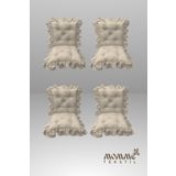 MoMMe Sırtlı Saçaklı Sandalye Minderi 45X45 Cm Bej Renk