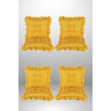 MoMMe SIRTLI SAÇAKLI SANDALYE MİNDERİ 45X45 CM SARI RENK
