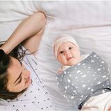 Mommyslab 0-4 Ay Desenli Renkli Pamuk Hazır Kuşak Kundak - 0 - 4 Ay - Gri