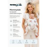 Mommyslab Bebek Ergonomik Pratik Kanguru Taşıyıcı, Ayarlanabilir Sırt Destekli, 0-36 Ay, Pembe Kirpi