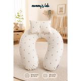 Mommyslab Çift Yastıklı 2li Anne Bebek Emzirme Yastığı, 56x52 cm, Ekru, %100 Pamuk