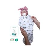Mommyslab Yeni Sezon 0-4 Ay Desenli Renkli Cırtlı Hazır Bebek Pamuk Kundak%100 Pamuk (OEKO TEX CIF BELGELİ) Animals - Ekru MLYPK