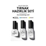 Momo Professional 3 Lü Kalıcı Oje İçin Tırnak Hazırlık Seti Cuticle Remover Dehydrator Primer 10 Ml