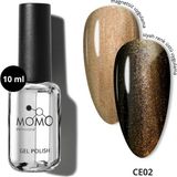 Momo Professional CE02 Yarı Şeffaf Antik Altın 10 ml Kristal Kedi Gözü Kalıcı Oje