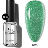 MOMO professional Disco Kalıcı Oje, D009, Yeşil, Reflective Flash Gel Polish, 10 ml