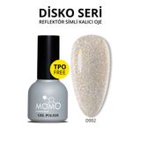 Momo Professional Disko D002 Altın 10 ml Reflective Flash Gel Polish Kalıcı Oje