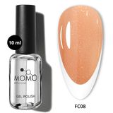 Momo Professional French Cover Rubber Base Coat FC08 Altın Simli Açık Bronz 10 ml Kalıcı Oje