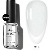 Momo Professional Kalıcı Oje için Renkli Rubber Base Coat FC11, Işıltılı Rakı Beyazı, 10 ml