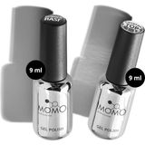 Momo Professional Kalıcı Oje ve Protez Tırnak Için 2’li Set Rubber Base Coat 9 Ml, Crystal Top Coat 9 ml